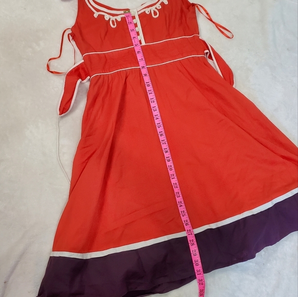 Anthropologie x Floreat Red with Purple A Line Dress Size 8 - Picture 13 of 15